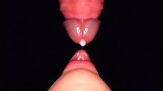 CLOSE UP Bottom VIEW: BEST Milking Mouth will MILK Your DICK and ALL Your CUM! HOTTEST BLOWJOB ASMR