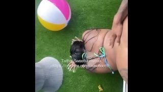 FUCKED THOT BY THE POOL!