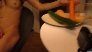 teen kate veggie and fruit masturbation to real female orgasm