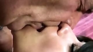 Our first ever kiss. EXTREME CLOSEUP SUCKING TONGUES KISSING PASSIONATELY