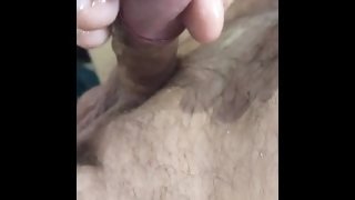 Masturbates and cums from porn, small cock, Fat guy