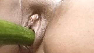 Fucking My Hungry Vagina With A Long Cucumber