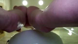 POV xxx video of my girl's seemingly delicious bald pussy
