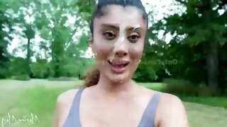 Indian Slut gives Public Blowjob for Huge Dick Facial Cumshot - exotic brunette