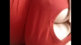 Livy enjoys playing with her big beautiful tits as you watch