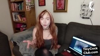Small penis dudes teased by nasty perverted wild redhead