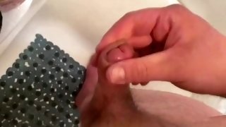 College Guy Admiring & Jerking  Small Penis in Shower (INSANE Growth!)