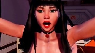 (4K) Futa girls with long penis strictly fuck each other to orgasm and cum inside 3D Hentai P159