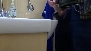 Pissing and jerking off in the office toilet