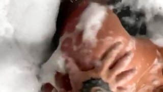 Fingered and fucked in the hot tub