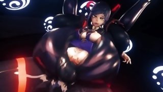 Yelan gets her Pussy fucked hard in Full Nelson Position by a Big Mitachurl Animation Genshin Impact