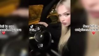 Sexy Russian bitch smokes in the car and gets fucked hard and gives a blowjob