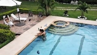 The party ends with a fuck in the pool. Part 1.