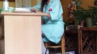 Doctor Nelly Risky CAM FETISH during working hours # Pussy Temperature increased as it got wet