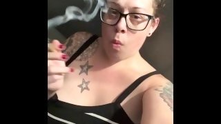 BBW stepmom MILF 420 smoking joint before bed your POV