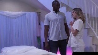 Horny Massage Therapist Creampied By BBC Client - BlacksOnBlondes