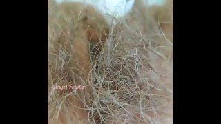 Hairy girl Pissing Standing in field