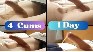 4 Hands-Free Air Humping Cums In 1 Day? (full clips) (no toy)